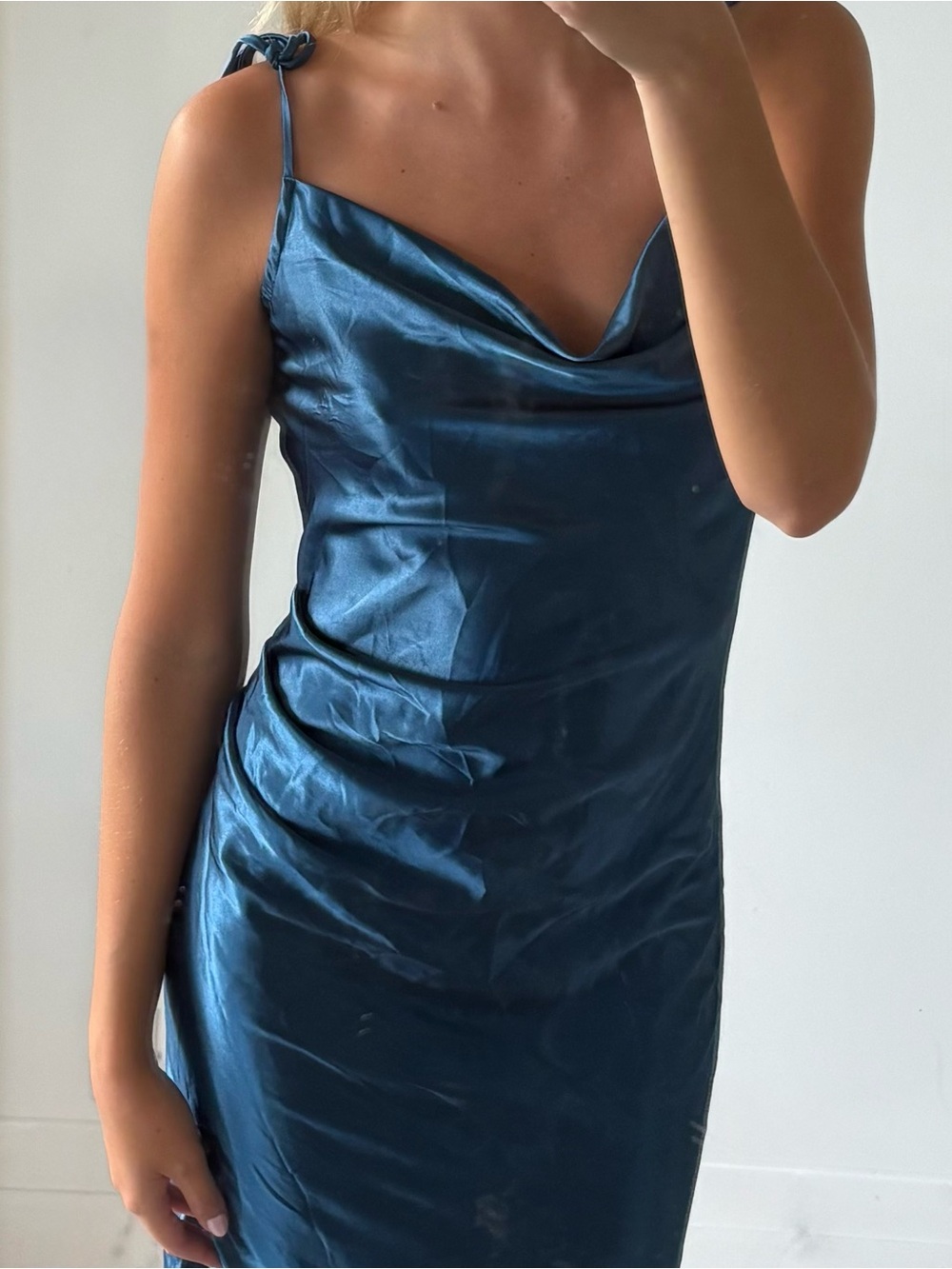 vintage Satin Cowl Neck maxi Slip Dress